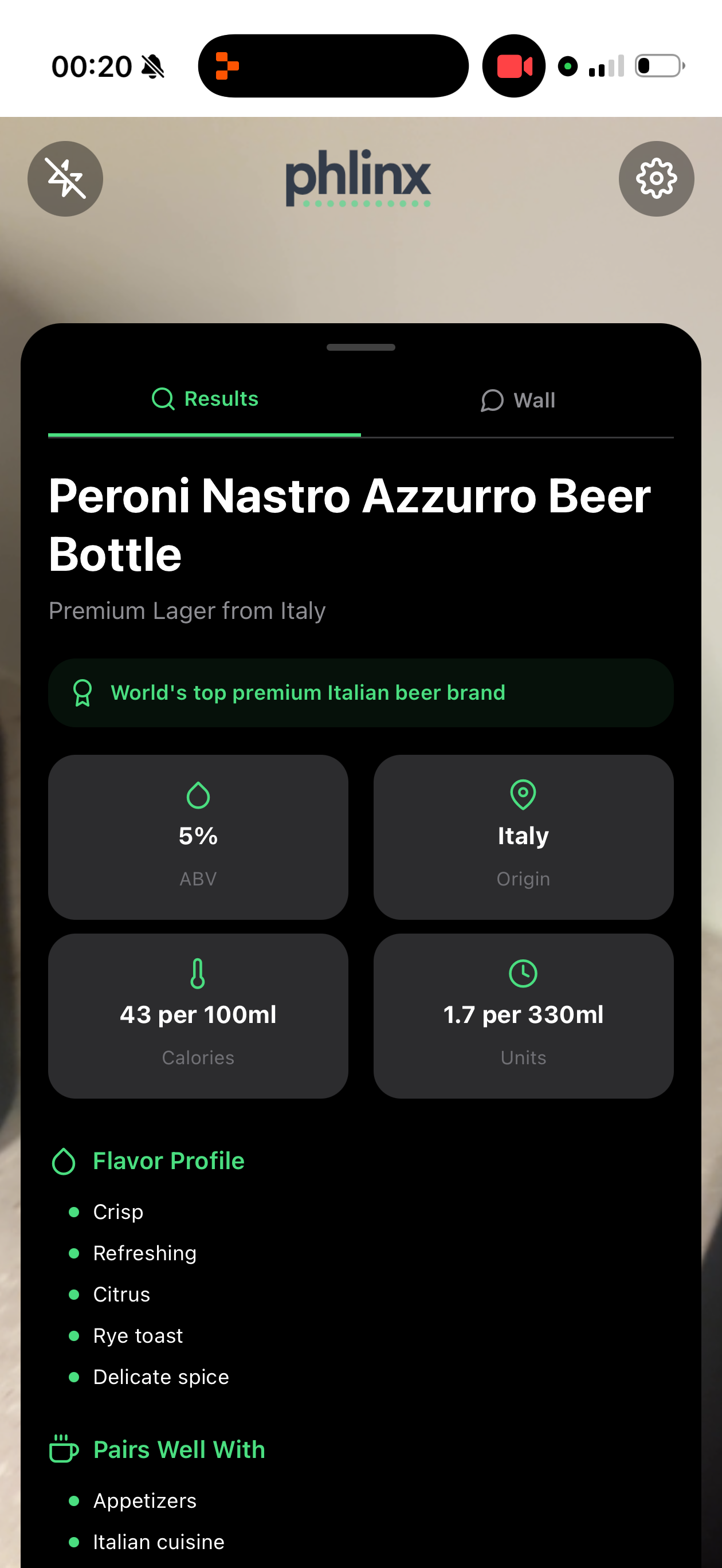 Peroni beer bottle search results